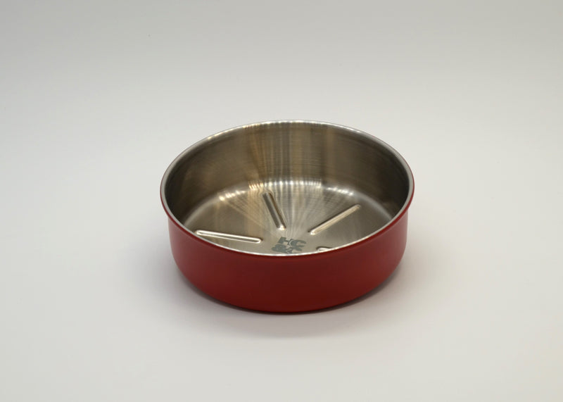 HC&C unpolished straight wall shave bowl red