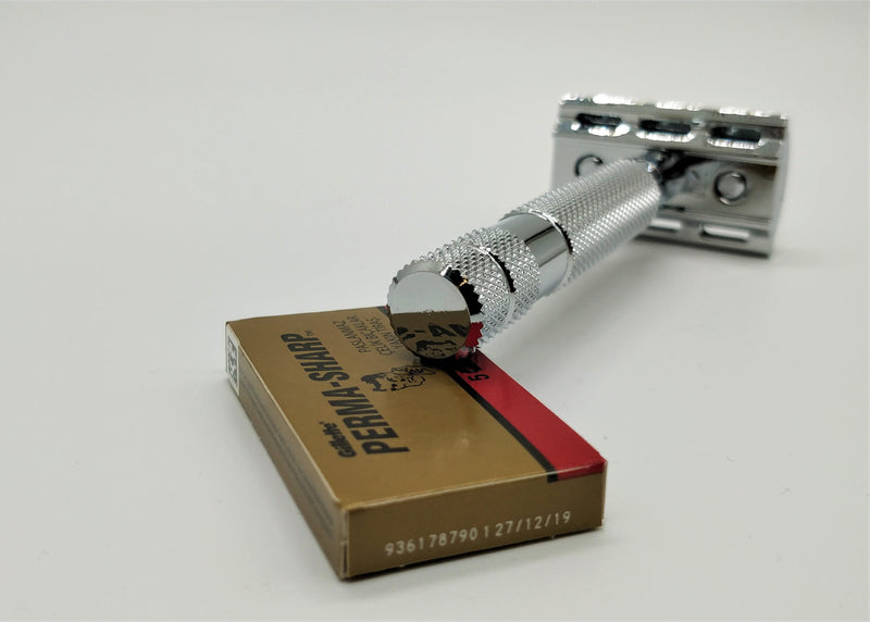 Rockwell 2C safety razor - white crome