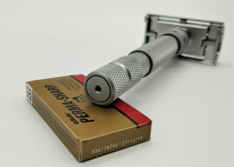 Rockwell Model T safety razor - brushed crome